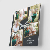 Moderne, stilvolle Multi-Foto-Wohngestaltung Quadratische Wanduhr (Winkel)