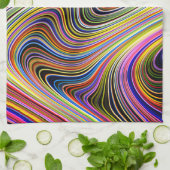 Moderne, stilvolle Multicolor Curvy Lines Küchentuch (Gefaltet)