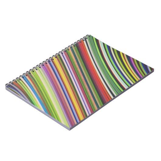Moderne, stilvolle Multicolor Curvy Neon Lines Notizblock (Linke Seite)