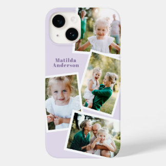 Moderne, stilvolle MultiFoto-Familie lila mädchenh Case-Mate iPhone 14 Hülle