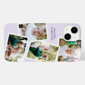 Moderne, stilvolle MultiFoto-Familie lila mädchenh Case-Mate iPhone Hülle (Rückseite (Horizontal))