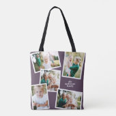 Moderne, stilvolle MultiFoto-Familie lila Tasche (Rückseite)