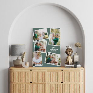 Moderne, stilvolle MultiFoto-Familie Salbei Wohnge Leinwanddruck