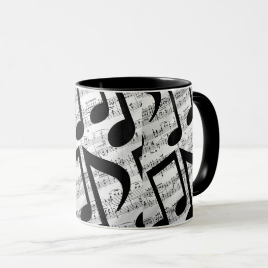Moderne, stilvolle Musical Notes Tasse (VorderseiteRechts)