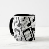 Moderne stilvolle Musiknoten Tasse (Vorderseite Links)