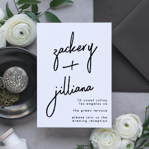Moderne, stilvolle Namensgebung für Hochzeiten Begleitkarte
