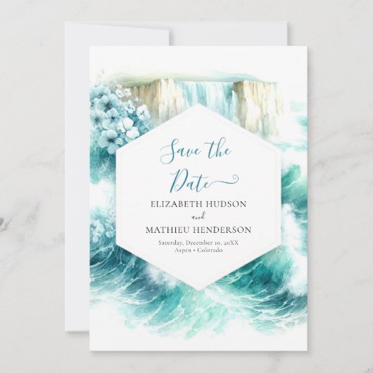 Moderne, stilvolle Nautical Wedding Save The Date (Vorderseite)