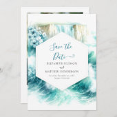 Moderne, stilvolle Nautical Wedding Save The Date (Vorne/Hinten)