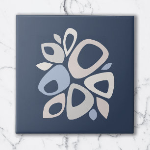 Moderne stilvolle Navy Eisblau Grau Abstrakt Fliese