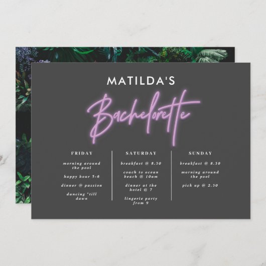 moderne, stilvolle Neon-Bachelorette-Tour (Vorne/Hinten)