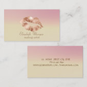Moderne, stilvolle Ombre Rose Gold Lips Visitenkarte (Vorne/Hinten)