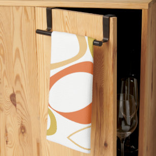 Moderne stilvolle orange-gelbe abstrakte Muster Geschirrtuch