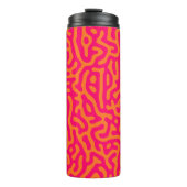 Moderne stilvolle orangefuchsia  thermosbecher (Vorderseite)