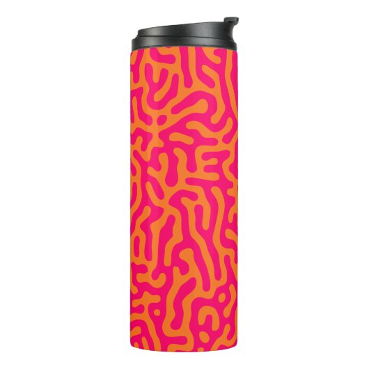 Moderne stilvolle orangefuchsia  thermosbecher (Nach links gedreht)