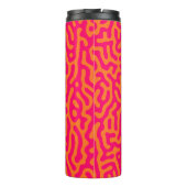 Moderne stilvolle orangefuchsia  thermosbecher (Rückseite)