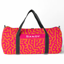 Moderne stilvolle orangefuchsien-Monogramm-Name