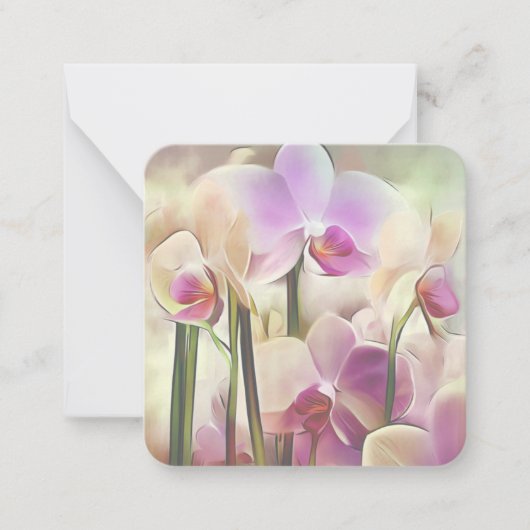 Moderne, stilvolle Orchids | Füge Deinen Namen hin Mitteilungskarte (Vorderseite)