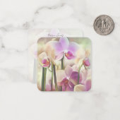 Moderne, stilvolle Orchids | Füge Deinen Namen hin Mitteilungskarte (Vorderseite/Rückseite Beispiel)