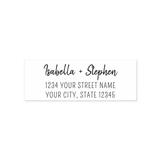 Moderne stilvolle Paare Trendy Wedding Address Permastempel (Design)