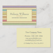 Moderne, stilvolle Pastel Ribbon gestreift Visitenkarte (Vorne/Hinten)