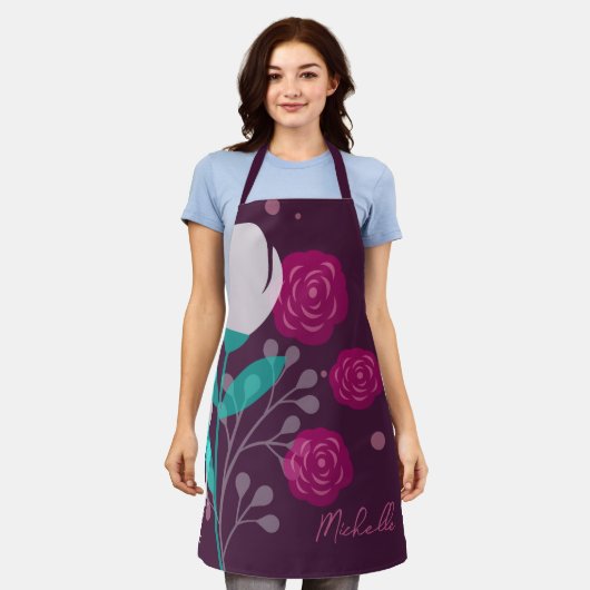 Moderne, stilvolle Personalisierte Schürze mit Blu (Getragen)