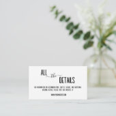 Moderne, stilvolle Personalisierte Schwarz-Text-Ho Begleitkarte (Stehend Vorderseite)