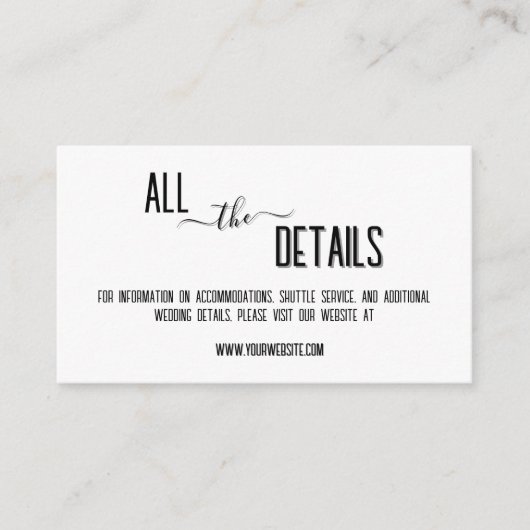 Moderne, stilvolle Personalisierte Schwarz-Text-Ho Begleitkarte (Vorderseite)