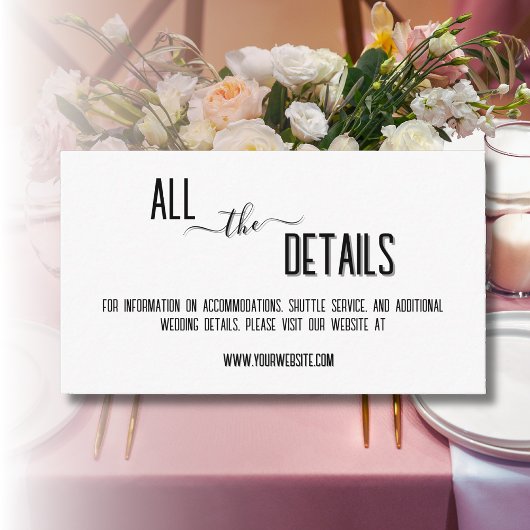 Moderne, stilvolle Personalisierte Schwarz-Text-Ho Begleitkarte