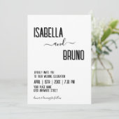 Moderne, stilvolle Personalisierte Schwarz-Text-Ho Einladung (Stehend Vorderseite)