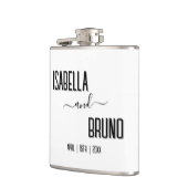 Moderne, stilvolle Personalisierte Schwarz-Text-Ho Flachmann (Links)