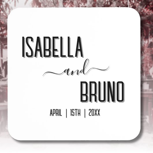 Moderne, stilvolle Personalisierte Schwarz-Text-Ho Getränkeuntersetzer