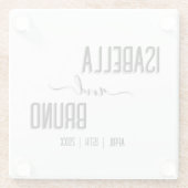 Moderne, stilvolle Personalisierte Schwarz-Text-Ho Glasuntersetzer (Rückseite)