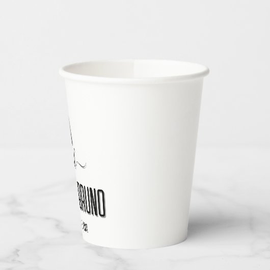 Moderne, stilvolle Personalisierte Schwarz-Text-Ho Pappbecher (Links)