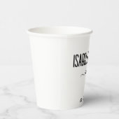 Moderne, stilvolle Personalisierte Schwarz-Text-Ho Pappbecher (Rechts)