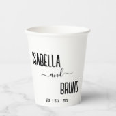 Moderne, stilvolle Personalisierte Schwarz-Text-Ho Pappbecher (Vorderseite)