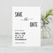 Moderne, stilvolle Personalisierte Schwarz-Text-Ho Save The Date (Stehend Vorderseite)