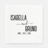 Moderne, stilvolle Personalisierte Schwarz-Text-Ho Serviette (Vorderseite)