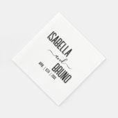 Moderne, stilvolle Personalisierte Schwarz-Text-Ho Serviette (Ecke)