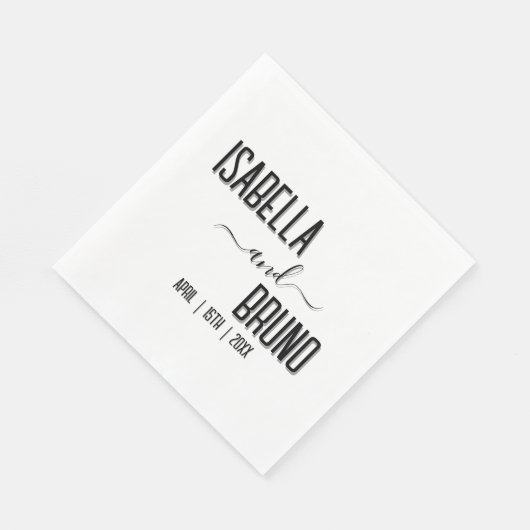 Moderne, stilvolle Personalisierte Schwarz-Text-Ho Serviette (Ecke)