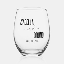 Moderne, stilvolle Personalisierte Schwarz-Text-Ho Weinglas Ohne Stiel