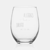 Moderne, stilvolle Personalisierte Schwarz-Text-Ho Weinglas Ohne Stiel (Rückseite)