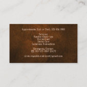 Moderne, stilvolle Pferdetierärztin Brown Texture Visitenkarte (Rückseite)