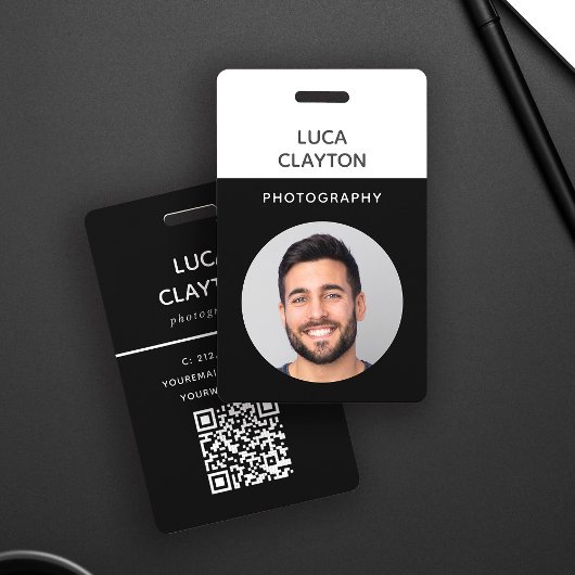 Moderne stilvolle professionelle QR-Code-Logo-Foto Ausweis