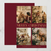 Moderne, stilvolle Red Merry Weihnachtskarte Feiertagskarte (Vorne/Hinten)