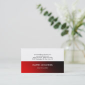 Moderne, stilvolle Red White Black Business Card Visitenkarte (Stehend Vorderseite)