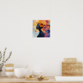 Moderne stilvolle Regenbogen Abstrakt Schöne Frau Poster (Küche)