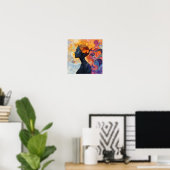 Moderne stilvolle Regenbogen Abstrakt Schöne Frau Poster (Heimbüro)