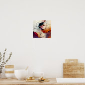 Moderne stilvolle Regenbogen Abstrakt Schöne Frau Poster (Küche)