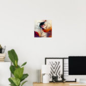 Moderne stilvolle Regenbogen Abstrakt Schöne Frau Poster (Heimbüro)