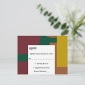 Moderne stilvolle Retro-farbenfrohe Abstrakte Kuns RSVP Karte (Stehend Vorderseite)